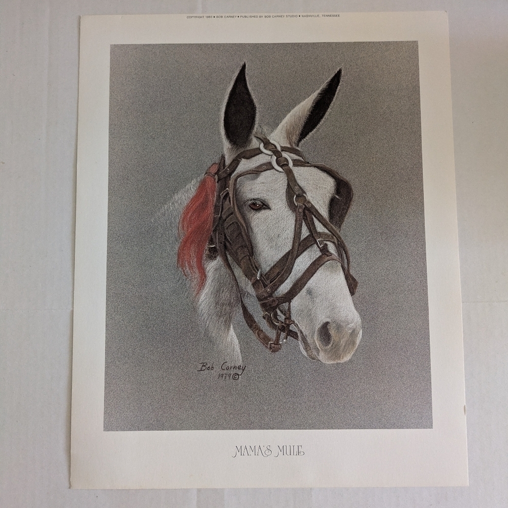 Bob Carney Print 1980s. Equestrian Subject. Nashville Tennessee
